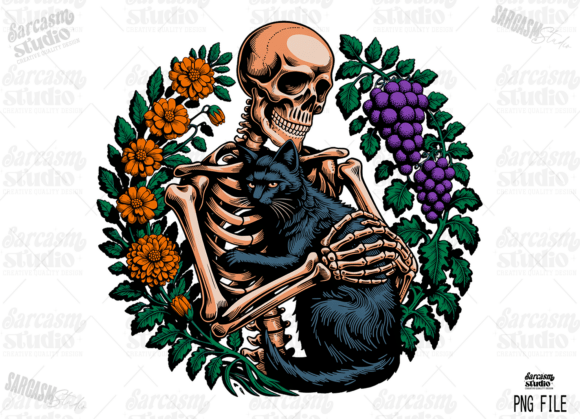Download Skeleton with Flowers Aesthetic Dark PNG - Dark png Collection
