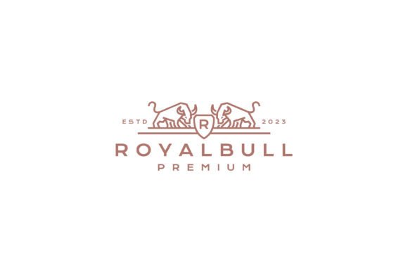 Download Retro Line Art Bull Coat of Arms Logo - Logo Collection