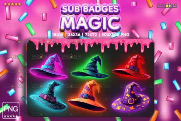 Download 6 Magic Sub Badges Witch Hat Twitch - Sub badges Collection