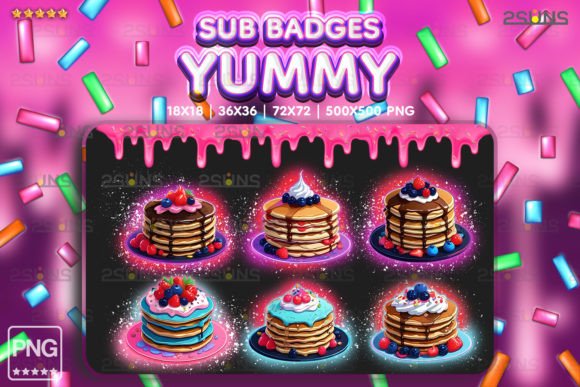 Download 6 Yummy Sub Badges Cake Twitch Pancakes - Sub badges Collection