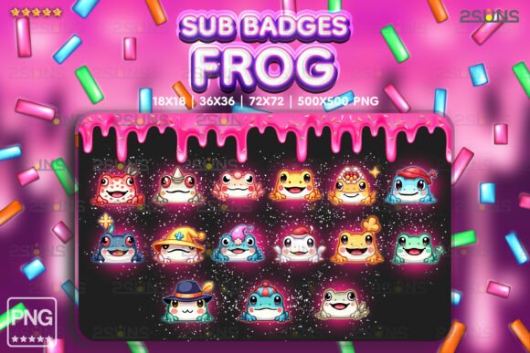 Download 15 Frogs Sub Badges, Toad Twitch Badges - Sub badges Collection